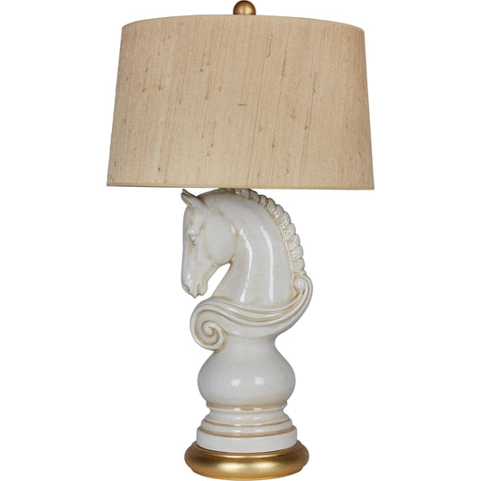 Cavalier Right Couture Lamp by Bradburn Home. Made from ceramic in a unique style.