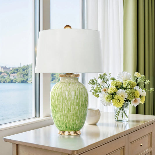 Veranda Verde Lamp by Bradburn Home. Made from ceramic in a unique style.