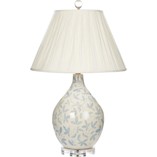 Elyse Blue Lamp by Bradburn Home. Made from ceramic in a unique style.