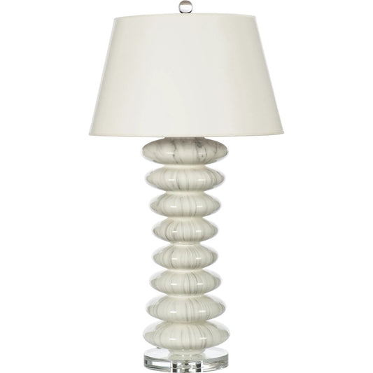 Balancing Act Lamp by Bradburn Home. Made from ceramic in a unique style.