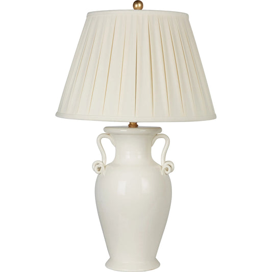 Como Scroll Blanc Couture Lamp by Bradburn Home. Made from ceramic in a unique style.