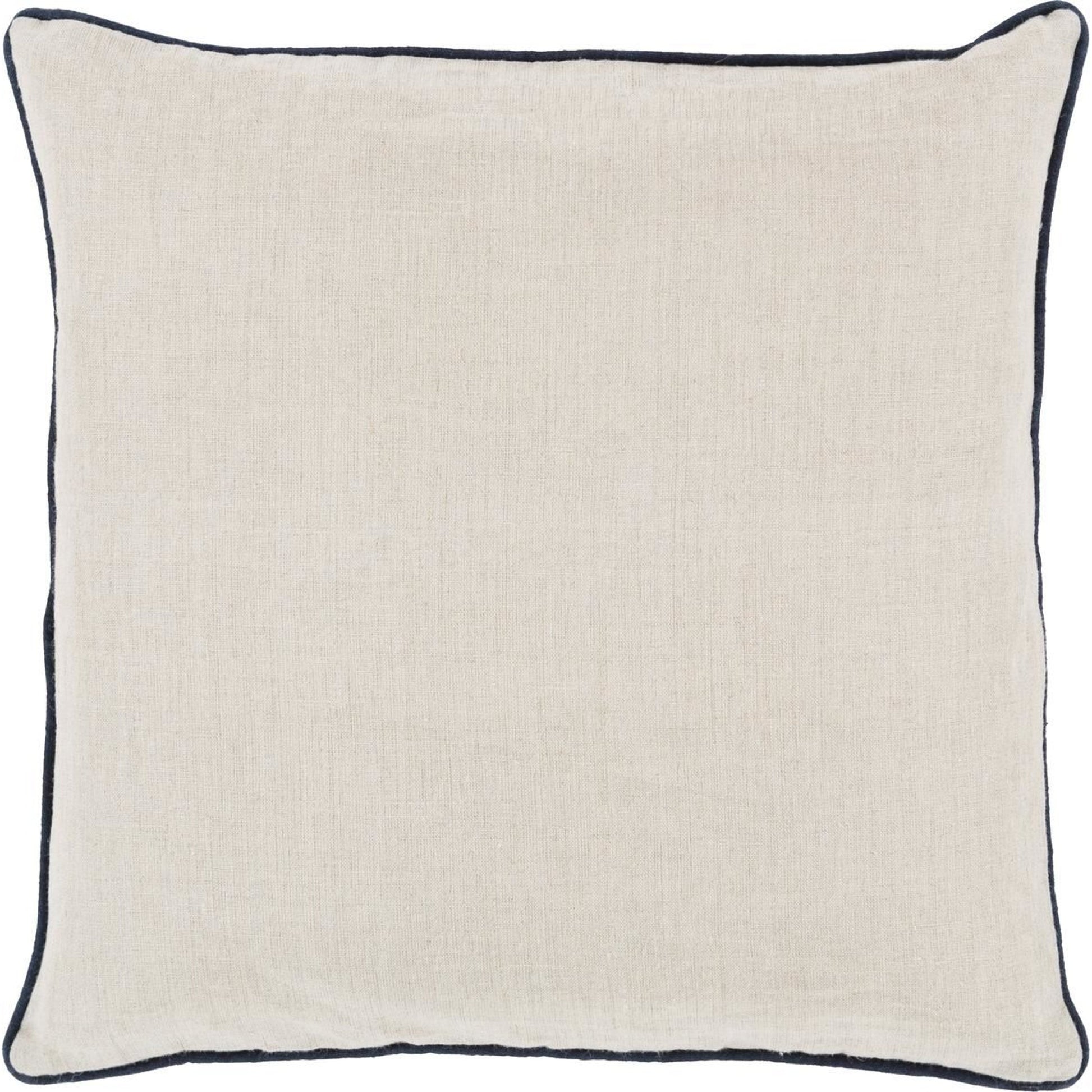 Linen Piped Pillow - 16393 by Surya. Made from 100% linen in a traditional style.