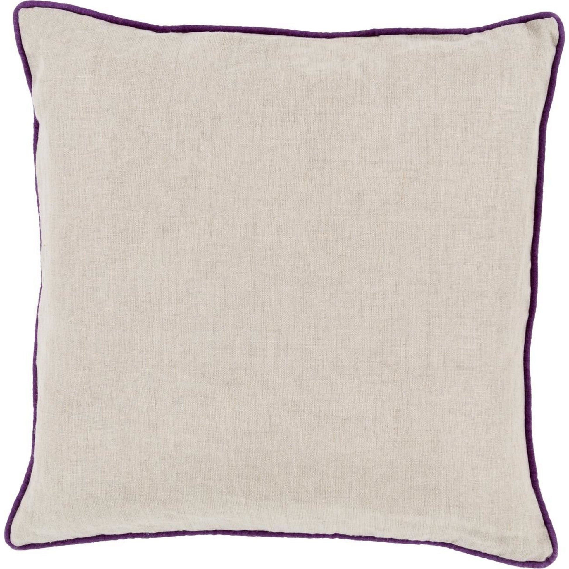 Linen Piped Pillow - 16393 by Surya. Made from 100% linen in a traditional style.