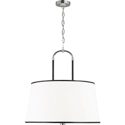 Katie Large Pendant by Visual Comfort & Co. in time worn brass. Made from steel in a unique style.