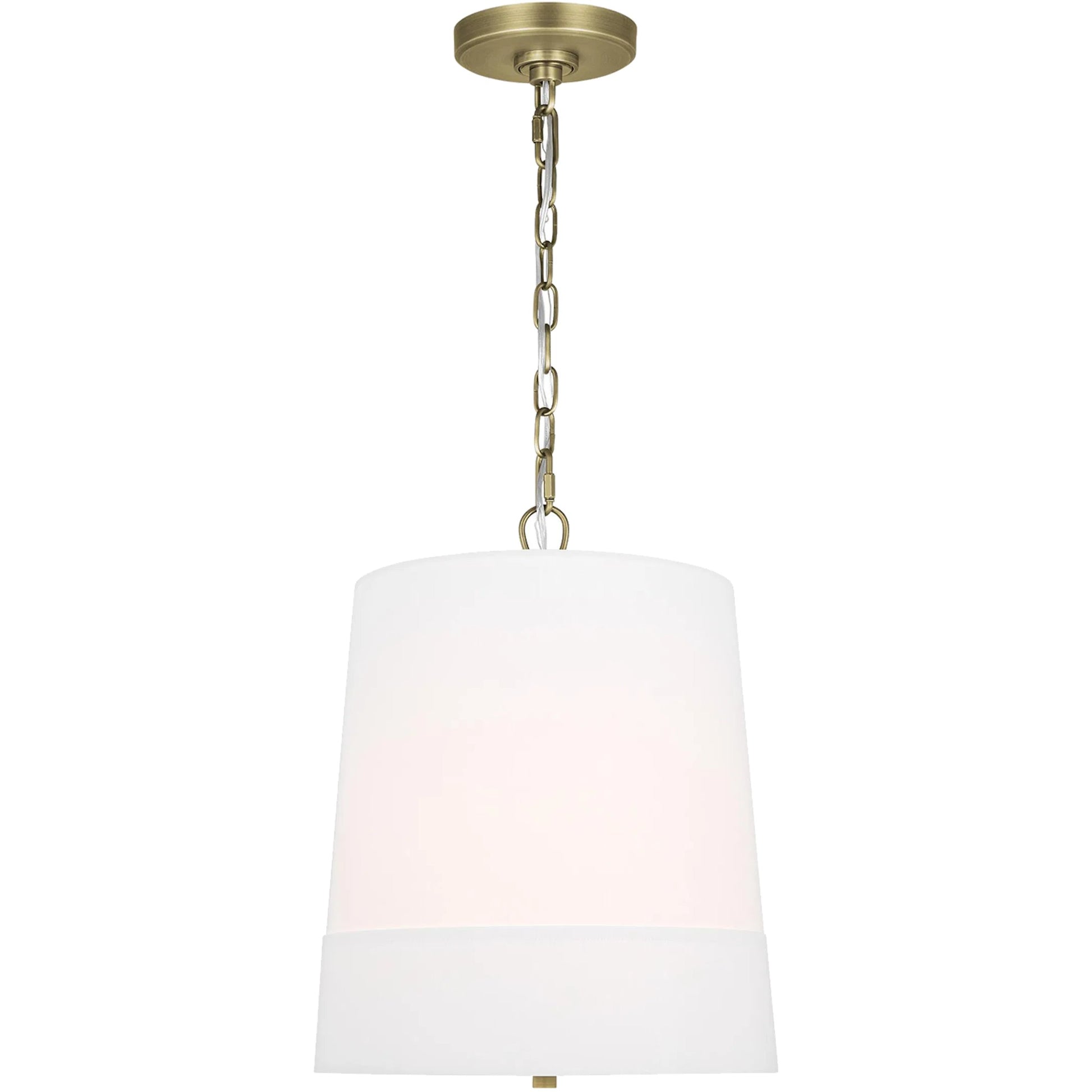 Ivie Medium Pendant by Visual Comfort & Co. in time worn brass. Made from steel in a unique style.