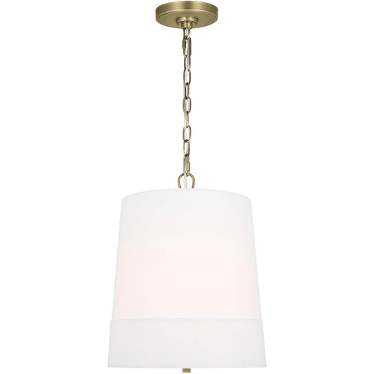 Ivie Medium Pendant by Visual Comfort & Co. in time worn brass. Made from steel in a unique style.