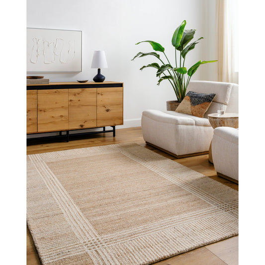 La Puna Rug - 532800 by Livabliss in khaki, prairie dust, desert tan, pearl. Made from wool in a unique style.