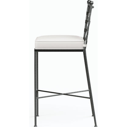 Provence Outdoor Barstool by Sunset West. Made from wrought iron in a modern style.