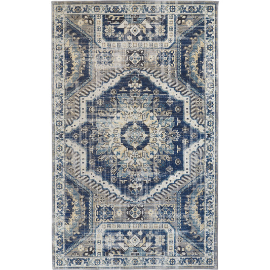 Nolan Transitional Rug - 39CDF by Feizy in blue, ivory. Made from polypropylene in a unique style.