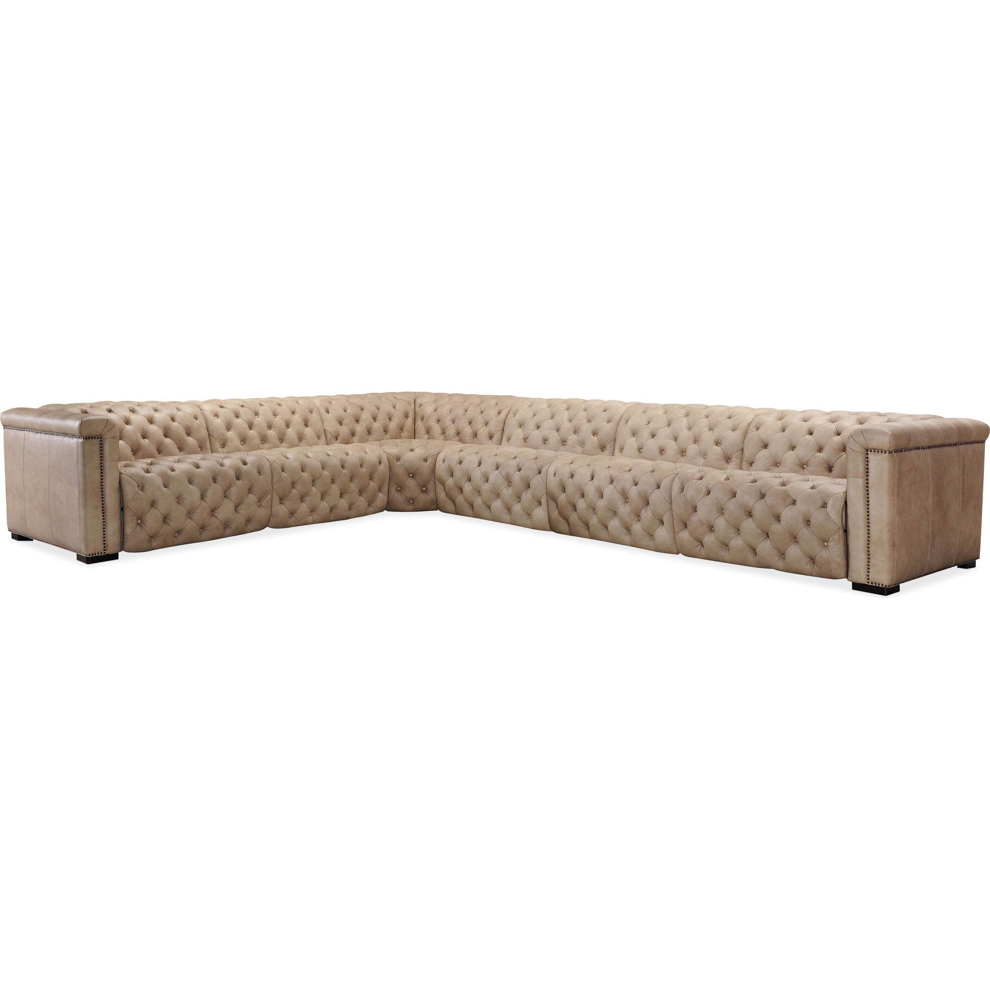 Savion Grandier 6 Piece Sectional by Hooker Furniture. Made from leather in a modern style.