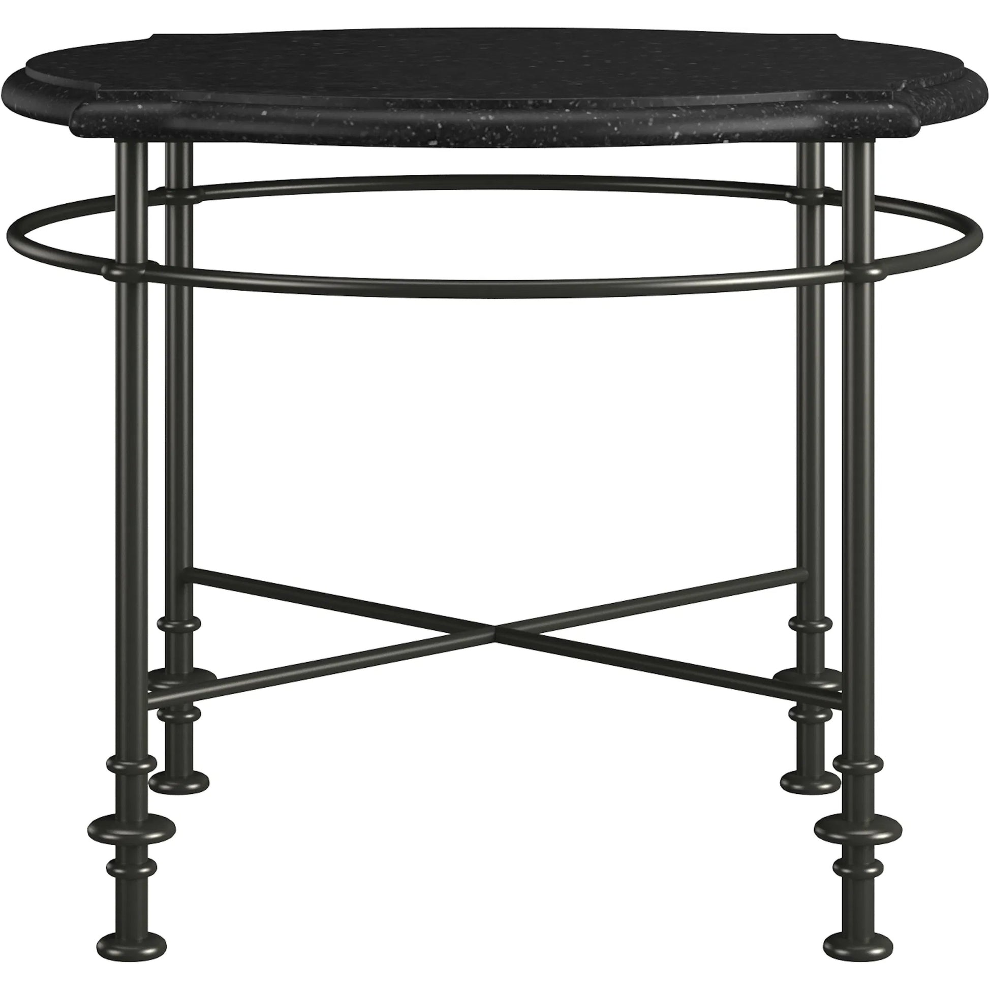 Atrium Round End Table by A.R.T. Furniture in bronze metal, granite stone top. Made from unique in a modern style.
