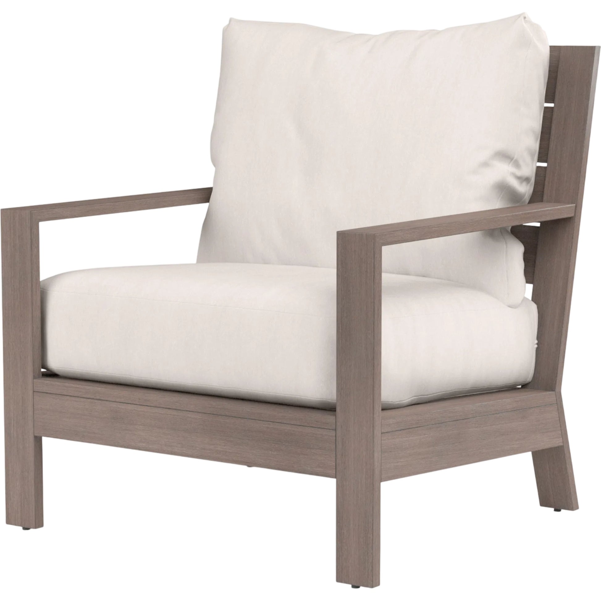 Laguna Outdoor Club Chair by Sunset West in browns. Made from aluminum in a modern style.