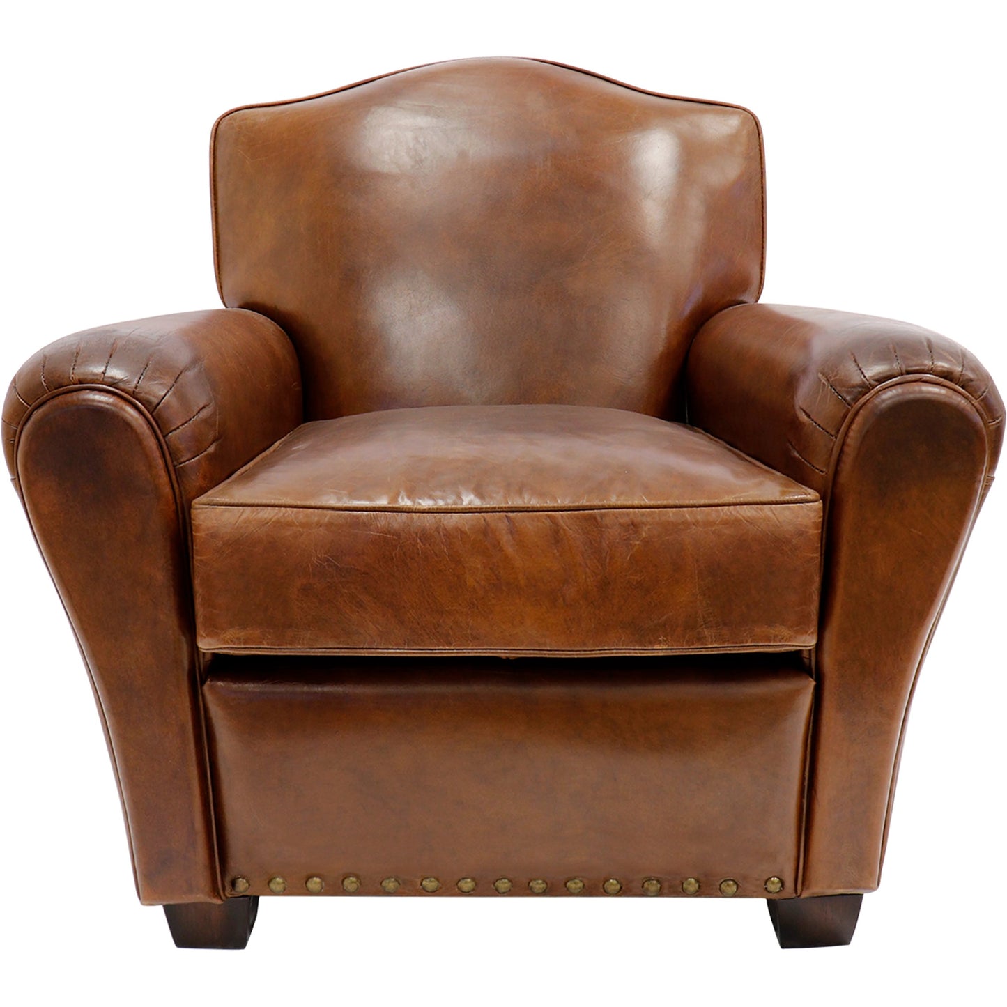 002 SI-2030352 | Additional Silo | Palermo Wing Chair by Pasargad Home in brown. Made from leather in a transitional style.