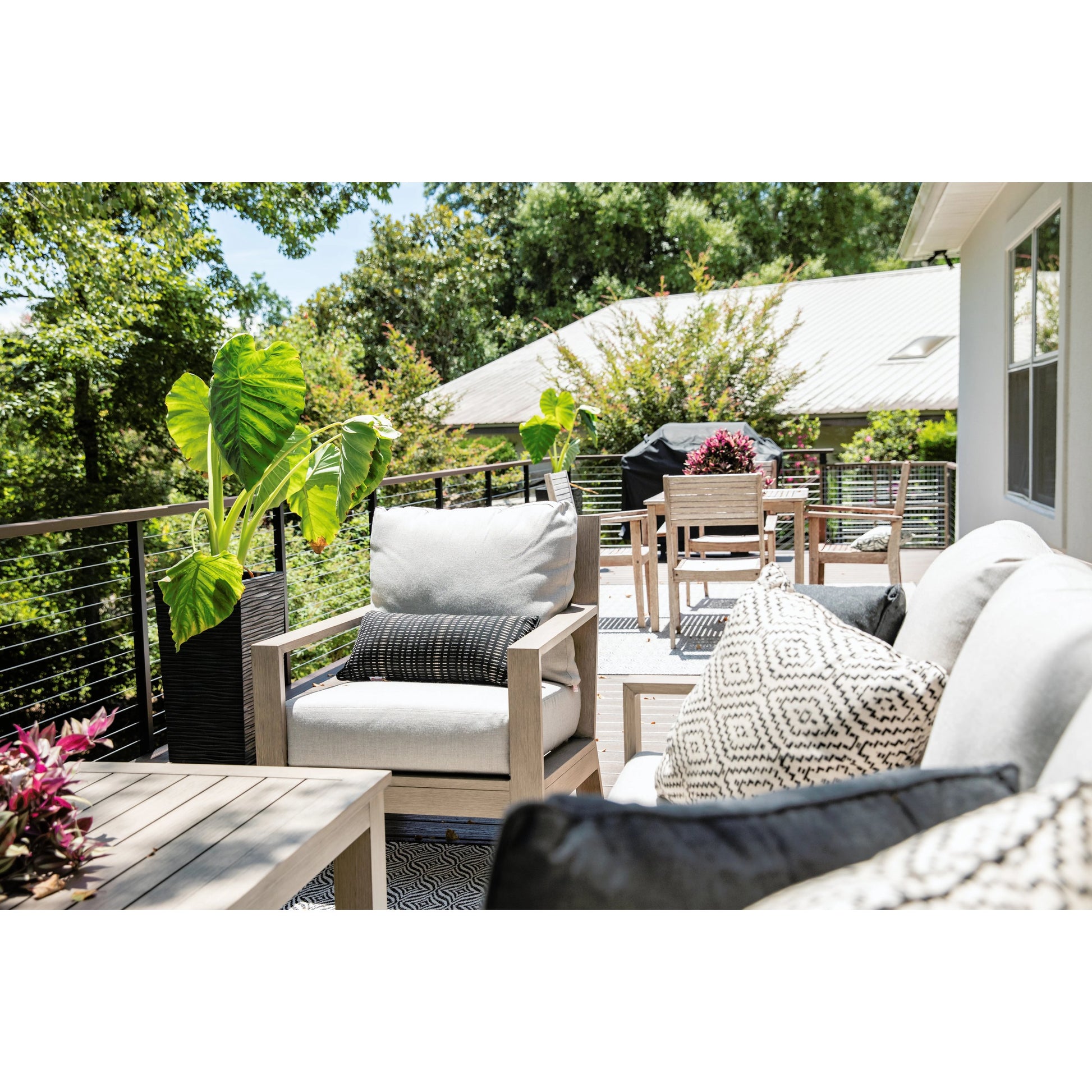 Laguna Outdoor Club Chair by Sunset West in browns. Made from aluminum in a modern style.