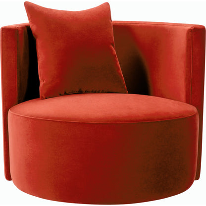 Lorient Swivel Chair by Surya in burgundy. Made from polyester, pine in a eclectic & global style.