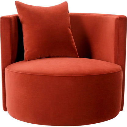 Lorient Swivel Chair by Surya in burgundy. Made from polyester, pine in a eclectic & global style.