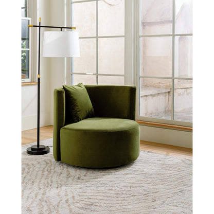 Lorient Swivel Chair by Surya in burgundy. Made from polyester, pine in a eclectic & global style.