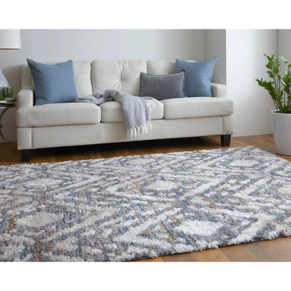 Mynka Transitional Diamond Rug - 39IAF by Feizy in ivory, gray, taupe. Made from polyester in a unique style.