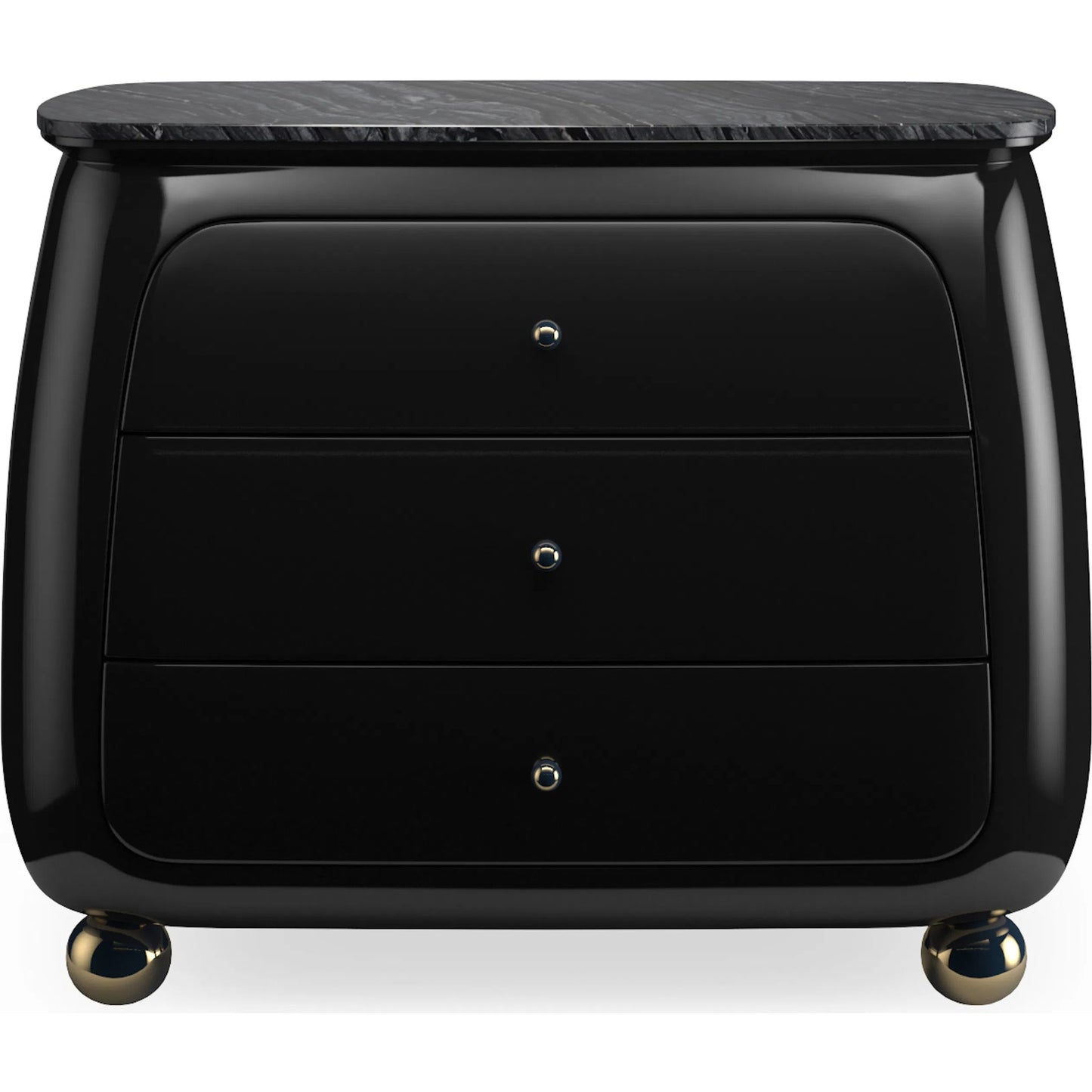 003 SI-2250464 | Additional Silo | Cabochon Nightstand by Caracole in piano black. Made from resin in a modern style.