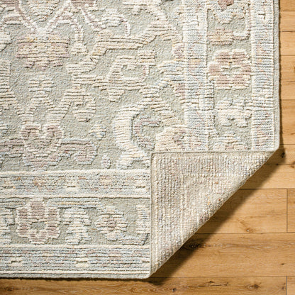 Leros LRS-2301 Rug by Surya in pewter, sandstone, ivory, taupe, misty gray. Made from wool in a unique style.