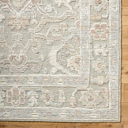 Leros LRS-2301 Rug by Surya in pewter, sandstone, ivory, taupe, misty gray. Made from wool in a unique style.