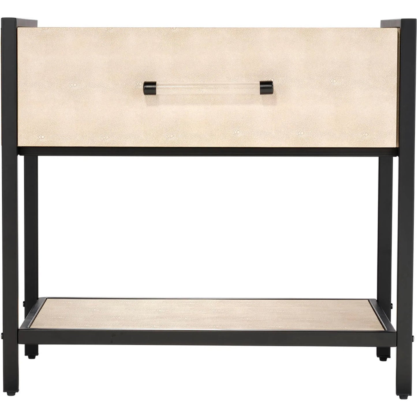 002 SI-2320353 | Additional Silo | Cassius Side Table by Lifestyle by JY in taupe and taupe shagreen, black metal. Made from metal: iron, mdf, pvc: faux shagreen in a transitional style.