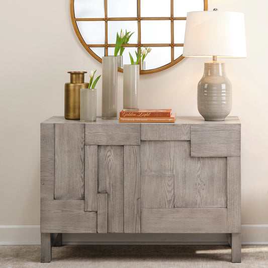 Context Credenza by The Livingston Collection in washed grey. Made from mdf in a modern style.