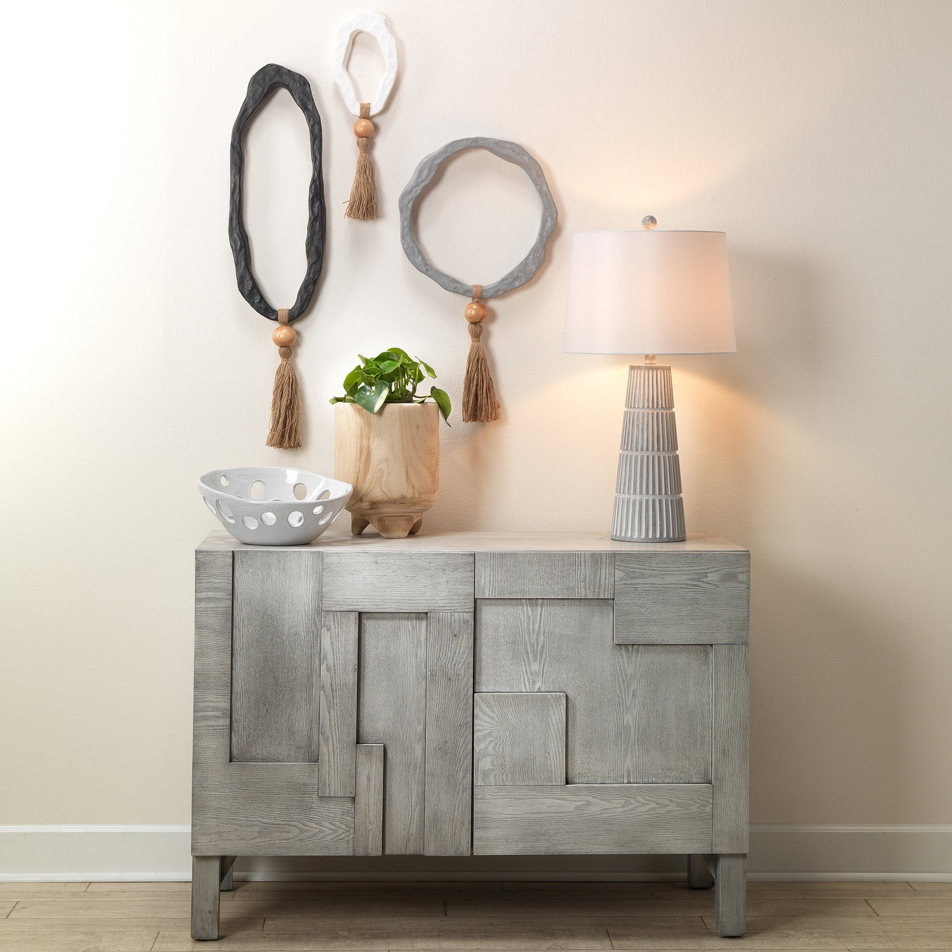 Context Credenza by Lifestyle by JY in washed grey. Made from mdf in a modern style.