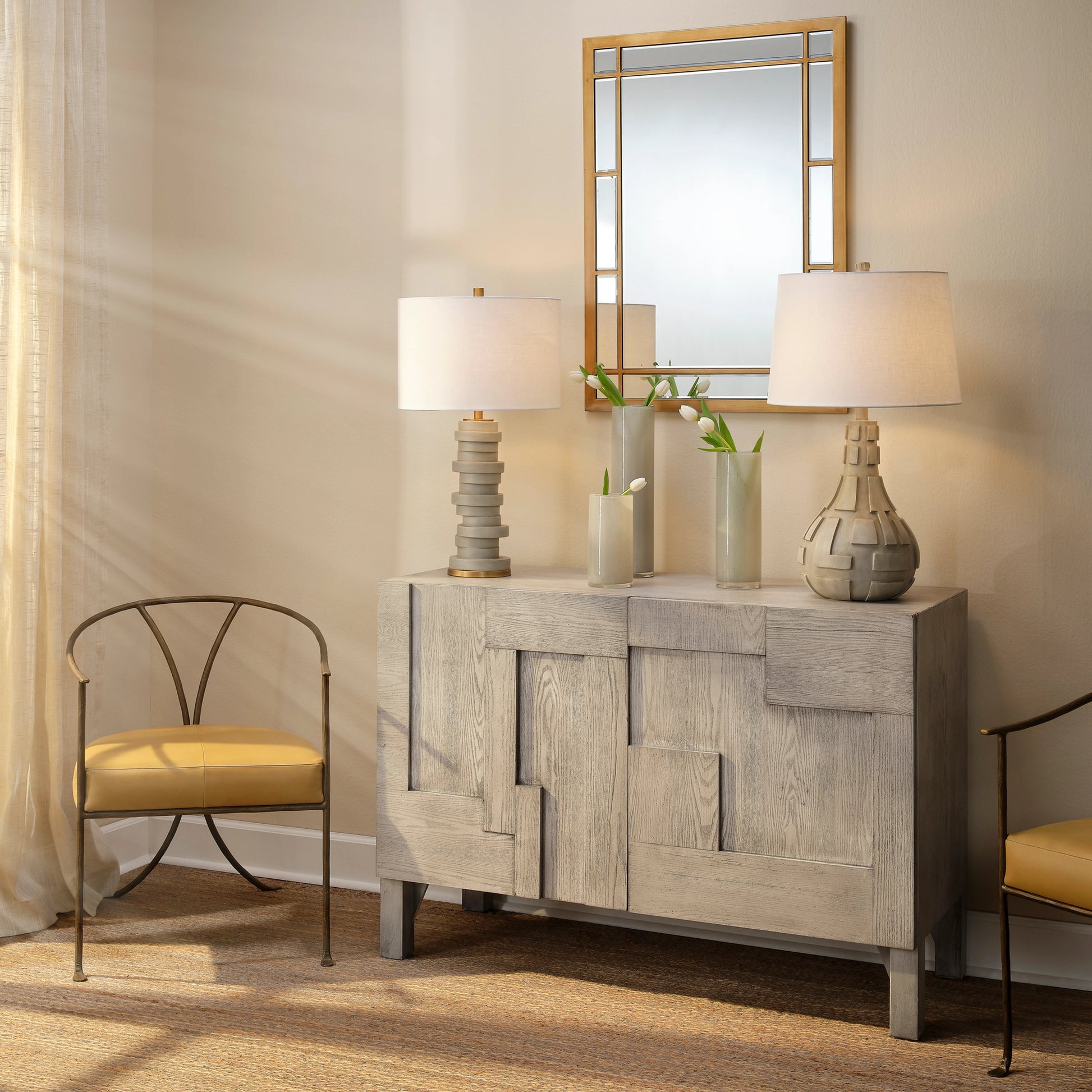 Context Credenza by Lifestyle by JY in washed grey. Made from mdf in a modern style.