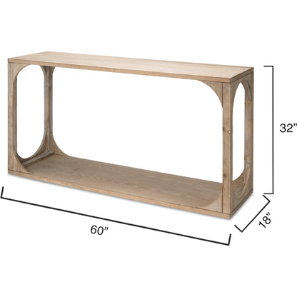 Everett Openwork Console Table by Lifestyle by JY in grey washed. Made from mdf in a modern style.