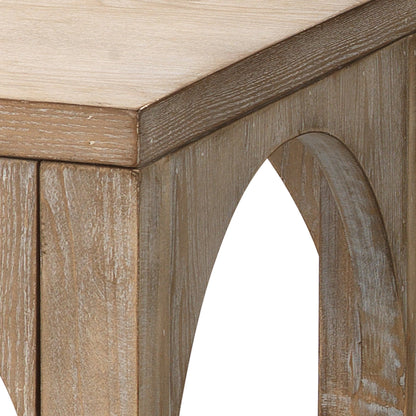 Everett Openwork Console Table by Lifestyle by JY in grey washed. Made from mdf in a modern style.