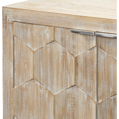 Juniper Three Door Cabinet by The Livingston Collection in gray washed wood. Made from wood in a coastal style.
