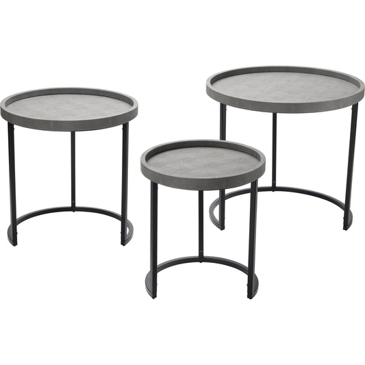 Maddox Side Tables by The Livingston Collection. Made from faux shagreen in a modern style.