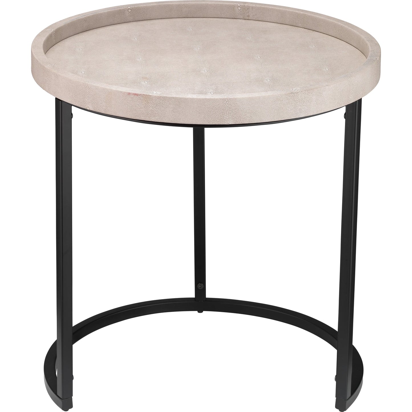 012 SR-912965 | Additional Silo | Maddox Side Tables by Lifestyle by JY in ivory faux shagreen, black metal. Made from faux shagreen in a modern style.