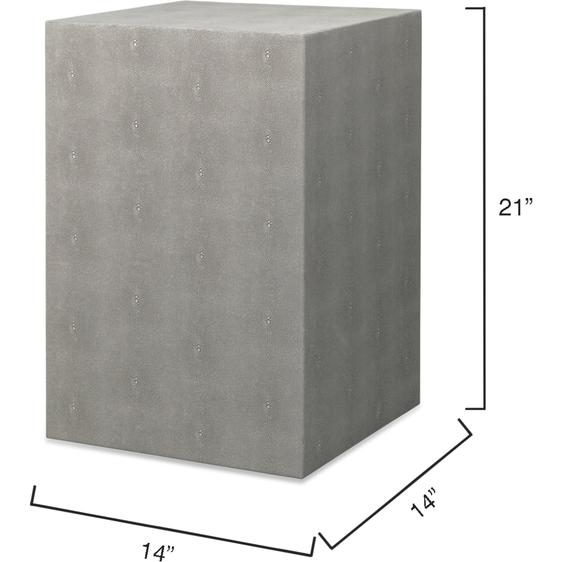 Structure Side Table by Lifestyle by JY in ivory faux shagreen. Made from faux shagreen in a modern style.