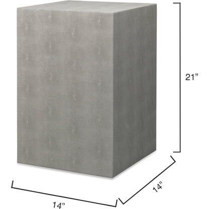 Structure Side Table by Lifestyle by JY in ivory faux shagreen. Made from faux shagreen in a modern style.