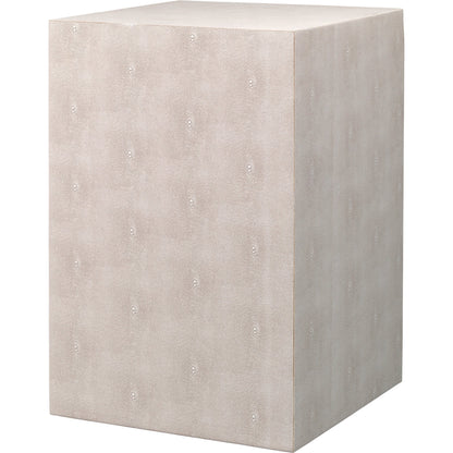 Structure Side Table by Lifestyle by JY in ivory faux shagreen. Made from faux shagreen in a modern style.