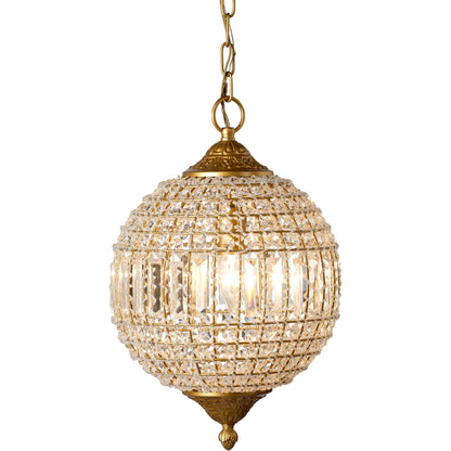 Crystal Orb Pendant by Lifestyle by JY in antique gold. Made from iron & crystals in a traditional style.
