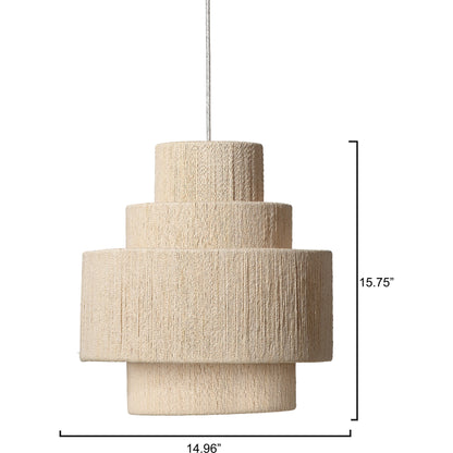 Filament Pendant by Lifestyle by JY in off white. Made from 100% cotton natural rope, iron metal in a modern style.