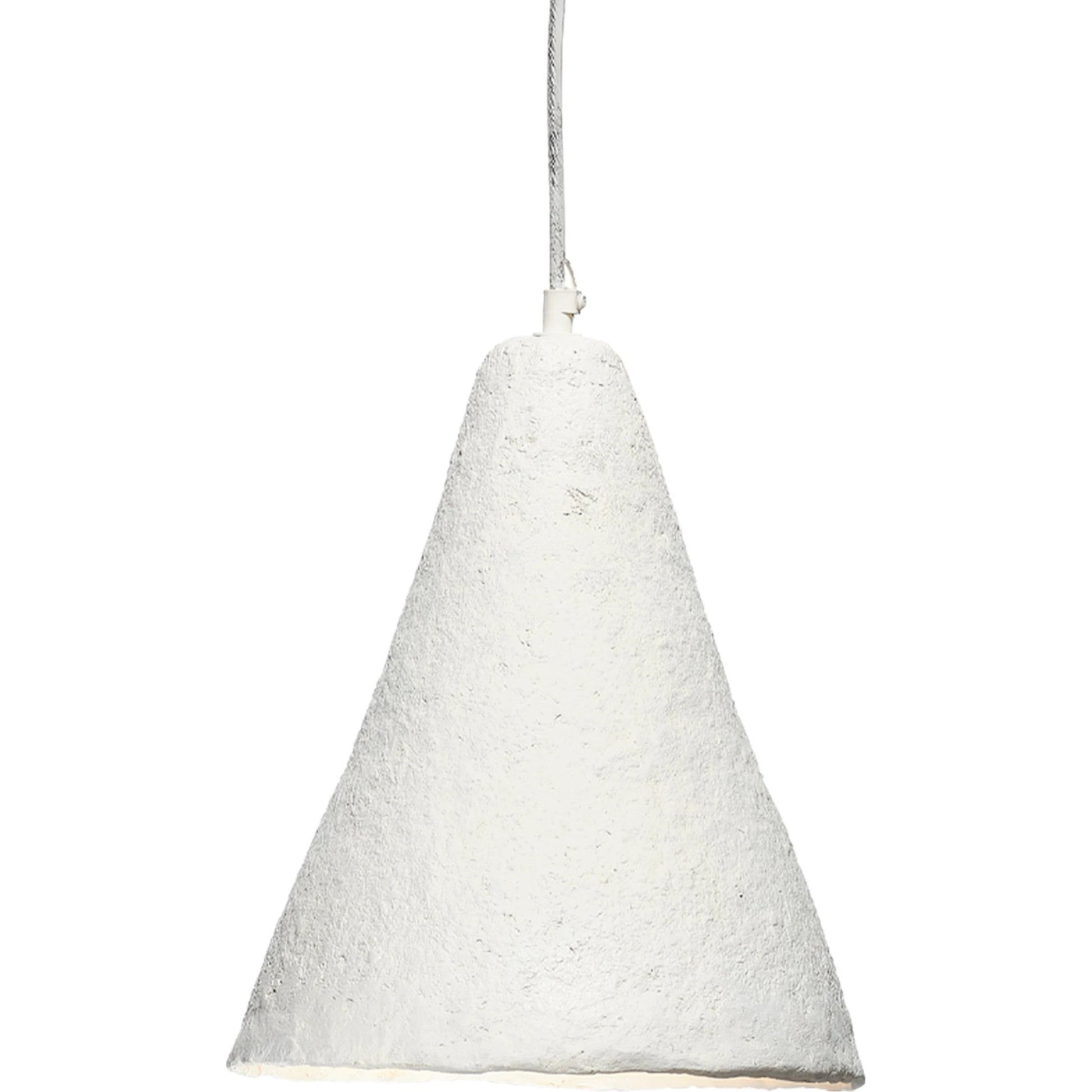 Folio Pendant by Lifestyle by JY in off white. Made from paper mache in a modern style.