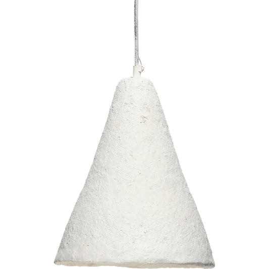 Folio Pendant by The Livingston Collection in off white. Made from paper mache in a modern style.