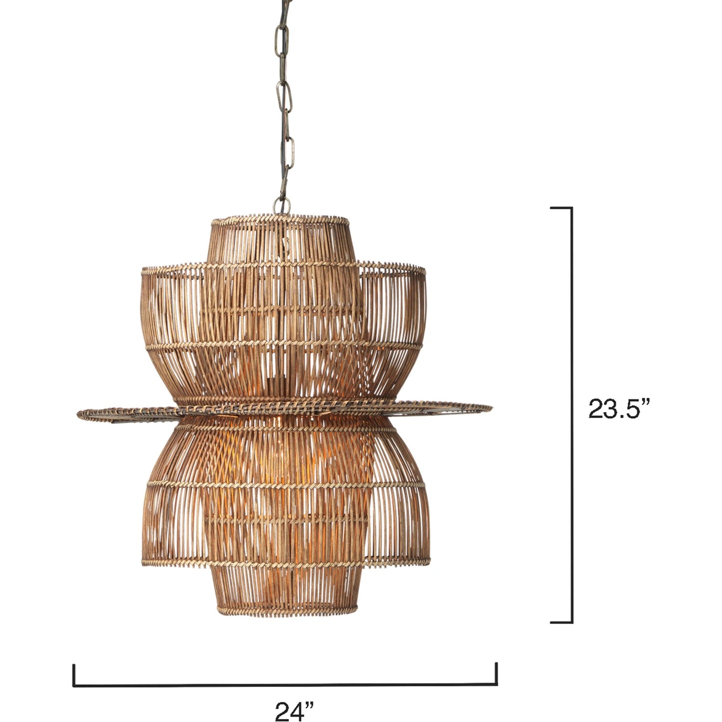 002 SI-1831459 | Additional Silo | Nazas Pendant by Lifestyle by JY in natural rattan, antique brass. Made from rattan in a coastal style.