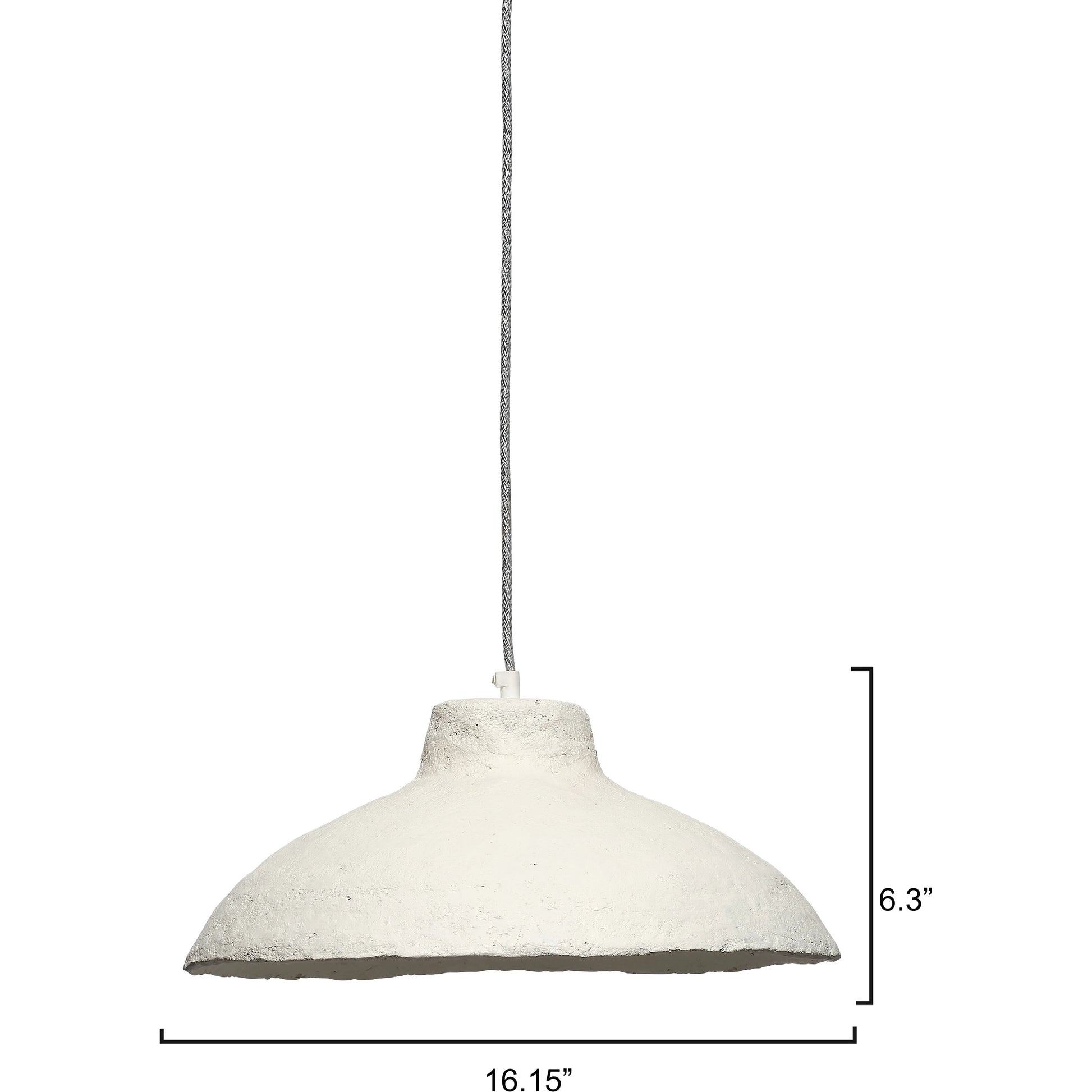 Parchment Pendant by Lifestyle by JY in off white. Made from paper mache in a modern style.