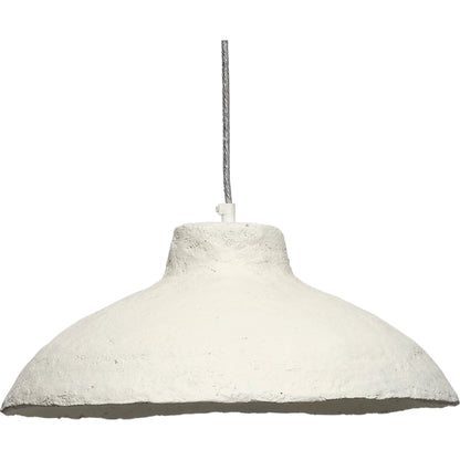 Parchment Pendant by The Livingston Collection in off white. Made from paper mache in a modern style.