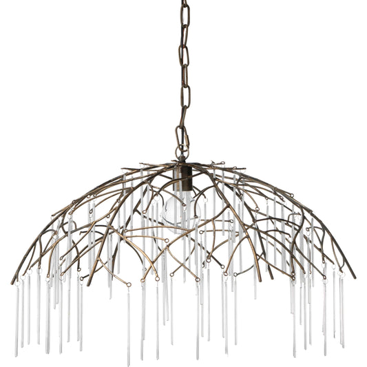 Vine Pendant by The Livingston Collection in antique brass. Made from metal in a modern style.