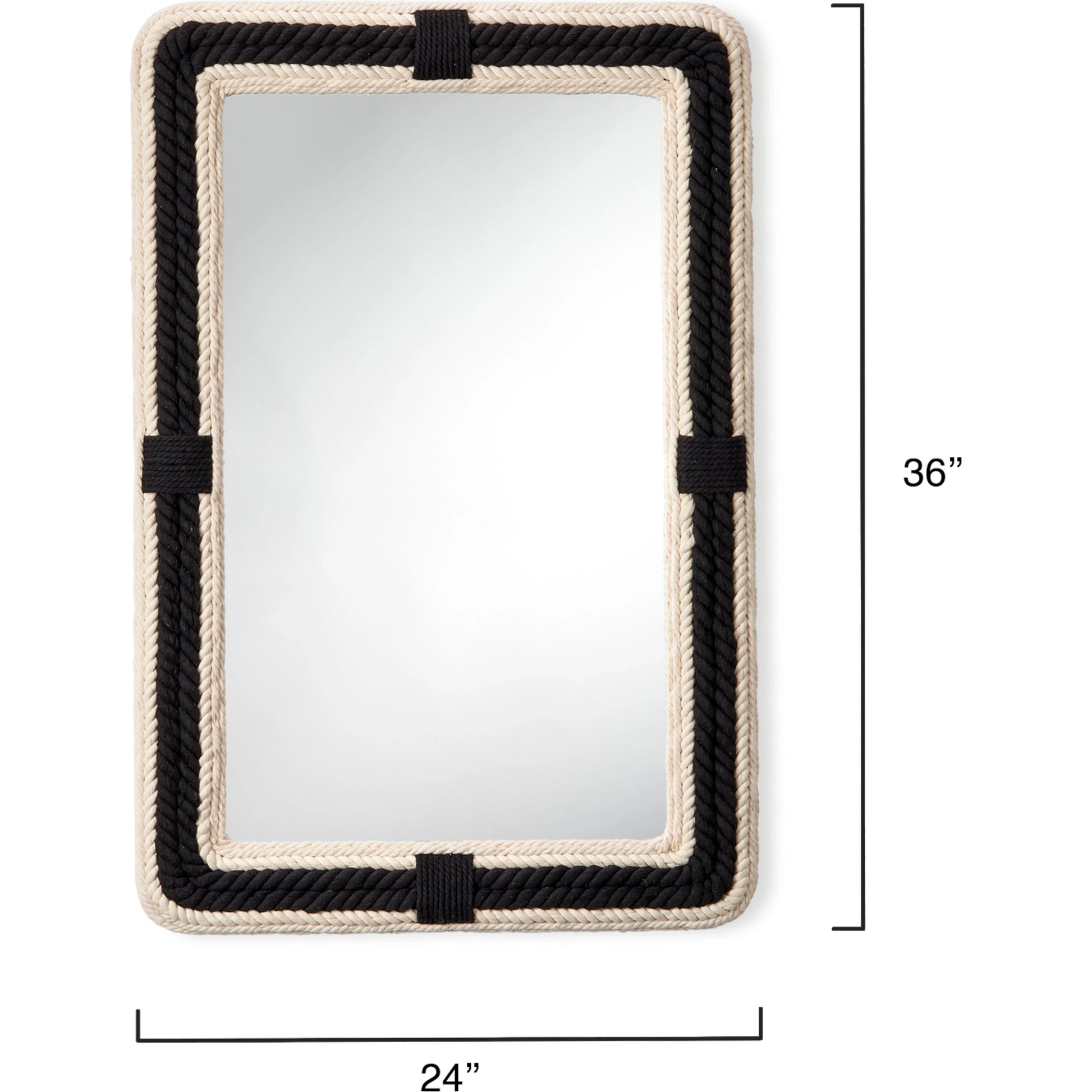 Contrast Rectangle Mirror by Lifestyle by JY in black & off white. Made from cotton, jute in a cottage & farmhouse style.