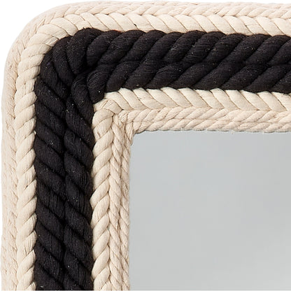 Contrast Rectangle Mirror by Lifestyle by JY in black & off white. Made from cotton, jute in a cottage & farmhouse style.