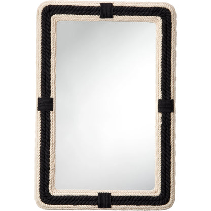 Contrast Rectangle Mirror by Lifestyle by JY in black & off white. Made from cotton, jute in a cottage & farmhouse style.