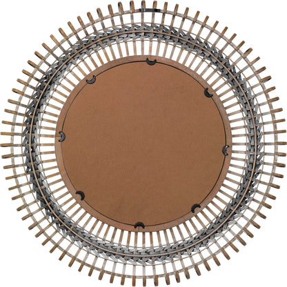 Grove Braided Mirror by Lifestyle by JY in gray, natural. Made from bamboo in a modern style.