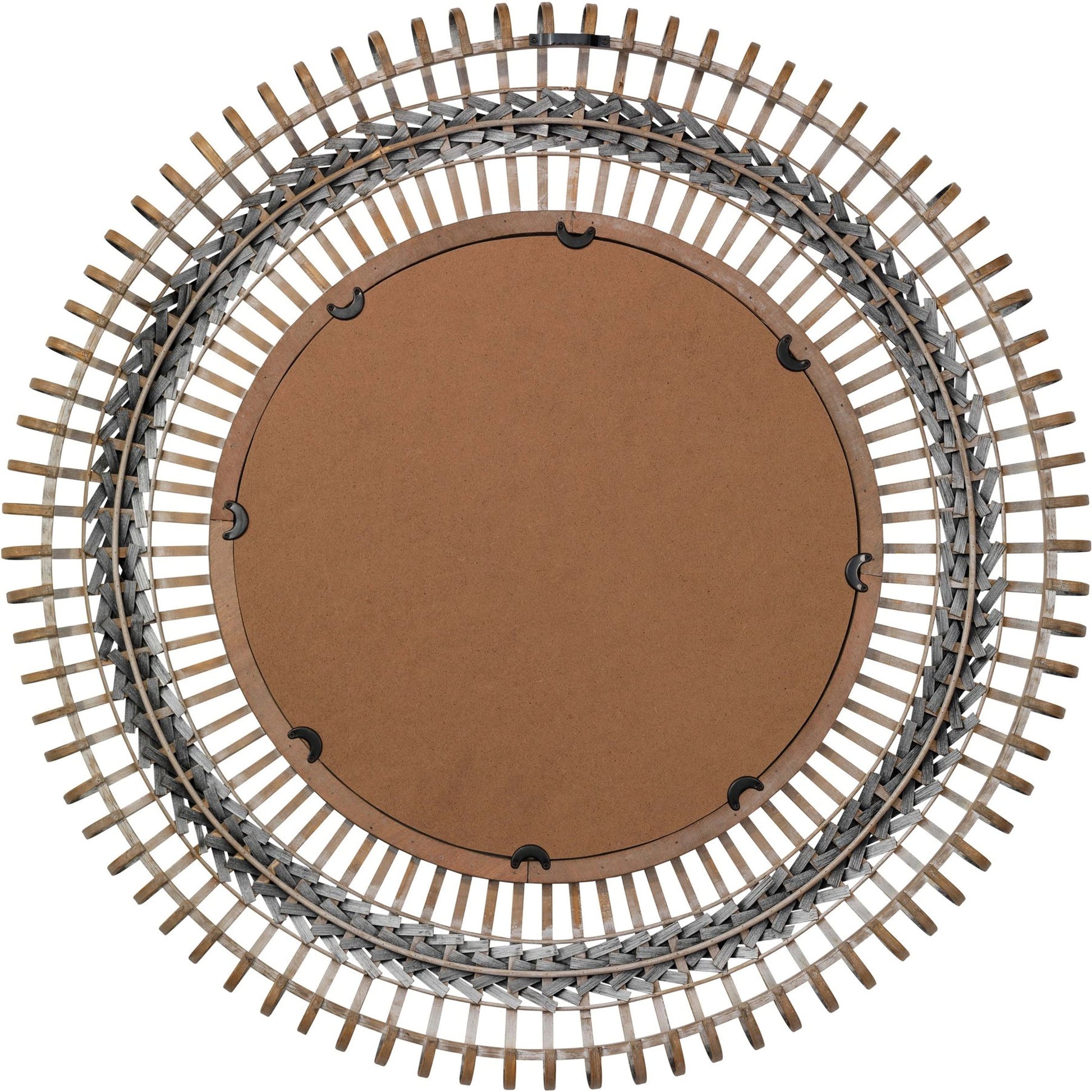Grove Braided Mirror by Lifestyle by JY in gray, natural. Made from bamboo in a modern style.